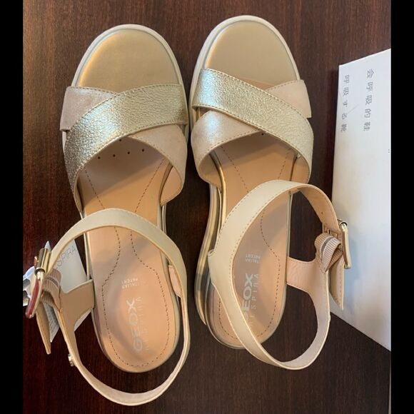 Geox leather piss lightweight waterproof wedge sandal size 10,5 nib - Picture 3 of 10